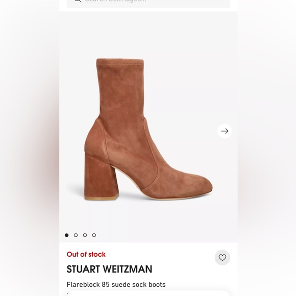 Stuart Weitzman Shoes - Brand New Stuart Weitzman MSRP $650
Flareblock 85 suede sock boots sz 6.5B